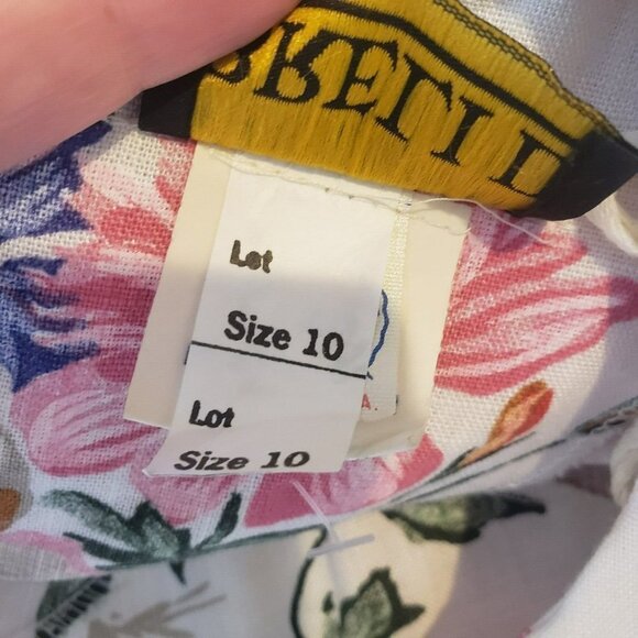 Vintage Floral Belted Dress Spring Garden Tea Party Cottagecore Sz 10 - Picture 13 of 16